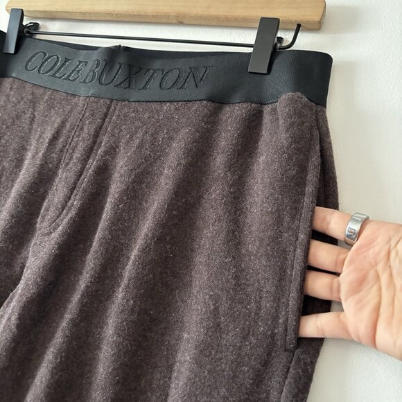 Cole Buxton Jogger Sweatpants Mens Large Brown Black Athleisure Lounge Minimal - Picture 10 of 15